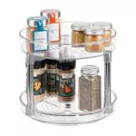 iDesign Portaspezie Girevole a 2 Livelli per Cucina, Trasparente