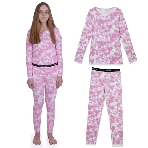 INNERSY Completo Termico Ragazza Abbigliamento Intimo Caldo Pigiama Invernale Maglia Termica Sci