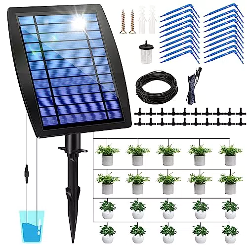 Kit di Irrigazione Automatica a Energia Solare per Giardino con Tubo 20M