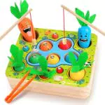 Giochi di Pesca Montessori Magnetici in Legno Carota - Japace