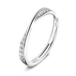 Anelli JeweBella Argento 925 con Zirconi - Anello Möbius Regolabile - Set Fedine Fidanzamento