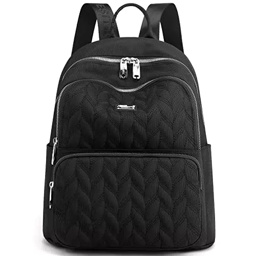 Zaino Antifurto Donna Kesude in Nylon Nero - Ideale per Scuola, Viaggio e Lavoro