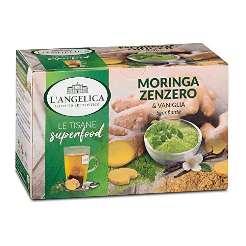 Angelica Tisana Superfood Moringa, Zenzero e Vaniglia - Confezione da 10