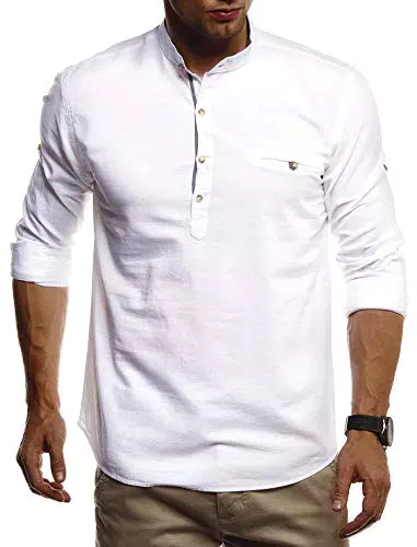 Leif Nelson Camicia da Uomo Maniche Lunghe Slim Fit - Modello LN-3865