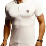 Polo Leif Nelson da Uomo a Maniche Corte con Colletto Casual in Cotone Beige
