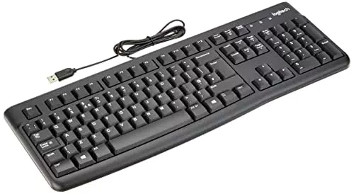 Logitech K120 Tastiera con Cavo per Windows - Layout Inglese QWERTY