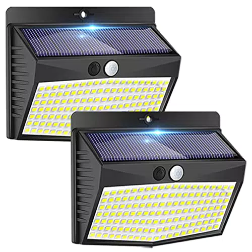 Faretto Solare a LED da Esterno con Sensore di Movimento - Illuminazione per Giardino IP65 Impermeabile