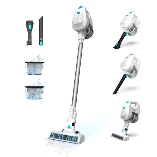 Mamibot Aspirapolvere Senza Fili 125W 12Kpa Scopa Elettrica Potente con Filtro HEPA