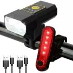 Marstey Set Luce Bicicletta LED Ricaricabile 4000 Lumen Impermeabile MTB VTC