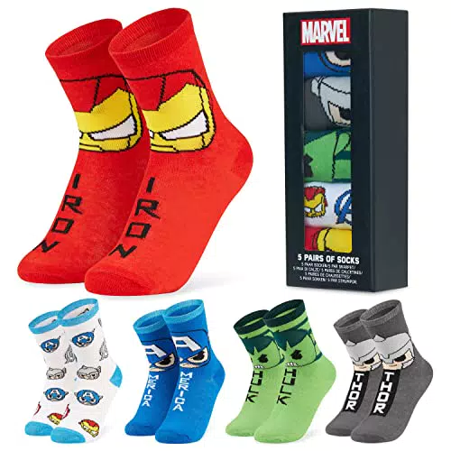 Marvel Calzini Bambino Spiderman e Avengers - Pacco da 5