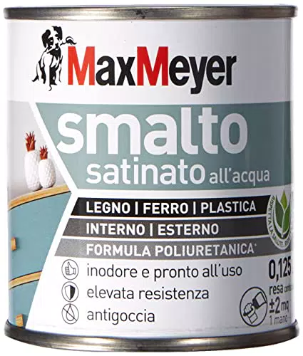 Maxmeyer Smalto All'Acqua Poliuretanico Satinato Bianco