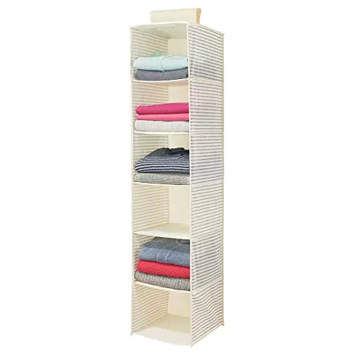 Organizer per Armadio mDesign con 6 Scomparti - Ideale per Vestiti e Accessori