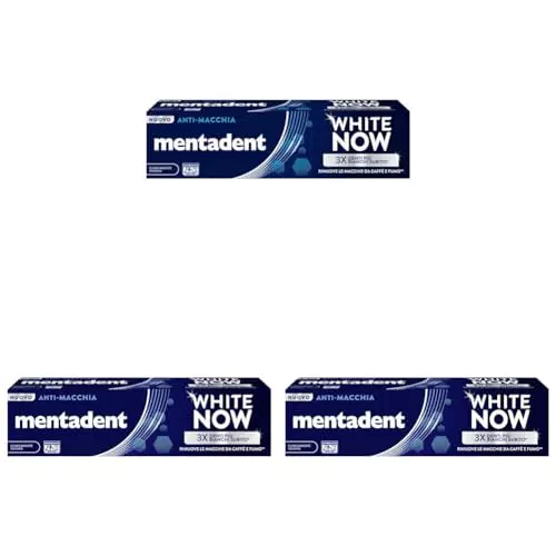 Mentadent Dentifricio Sbiancante con Tecnologia White-Correct e White-Infinity, 75ml