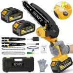 Mini Motosega a Batteria per Potatura 6 Pollici con 2 Batterie e Caricatore Rapido