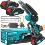 Motosega a Batteria Portatile 6 Pollici con Caricatore e 2 Batterie