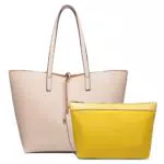 Miss Lulu Borse Tote a Mano da Donna in Ecopelle Reversibile - Borsa a Tracolla Grande Impermeabile