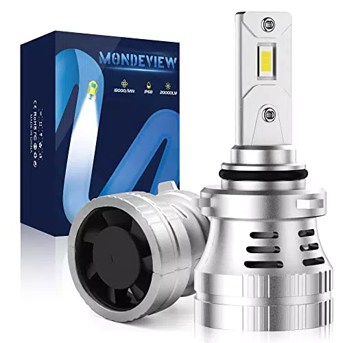 Mondeview Lampadina LED HB4 9006 6000K 60W 10000LM - Design1:1, 400% più Luminosa - Auto Moto - Rotazione 360° - IP68