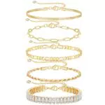 Morotole Set di Bracciali Placcati in Oro 14K: Regolabili, Ipoallergenici, Stile Punk