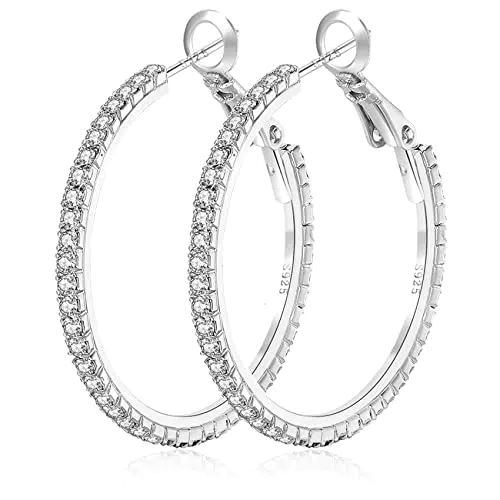 Orecchini a Cerchio in Argento 925 con Strass - Moda e Stile per Donne