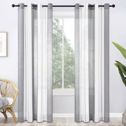 Tende per Interni MRTREES con Occhiello a Strisce Verticali - Tenda Leggera per Camera da Letto e Soggiorno