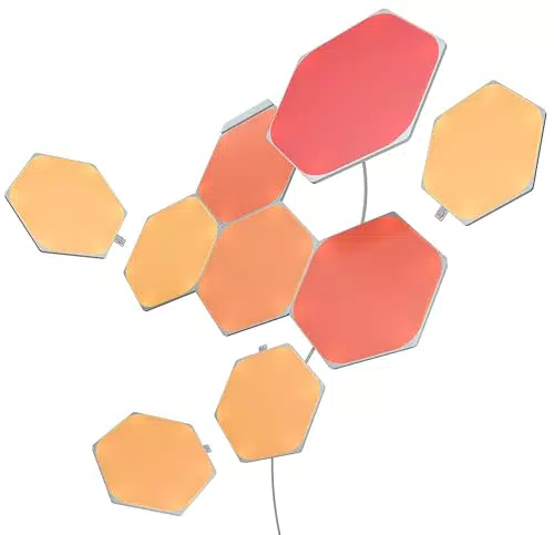 Nanoleaf Shapes Hexagon Starter Kit LED RGBW Smart, Applique da Parete Modulare con Luci 16M Colori WiFi - Compatibile con Alexa