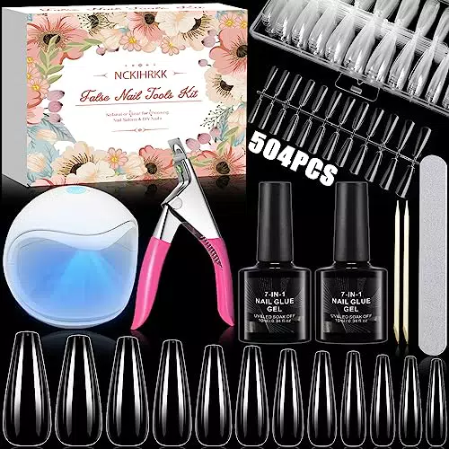 Set Unghie in Gel con Lampada UV - Kit Ricostruzione Unghie Finte