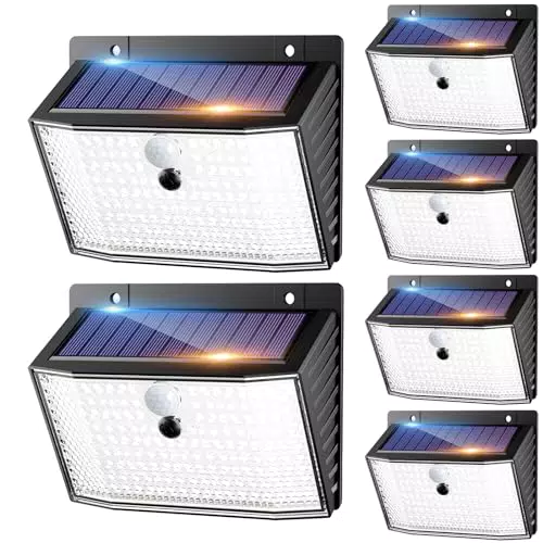 Nipify Faretti Solari a LED da Esterno con Sensore di Movimento IP65 Impermeabile