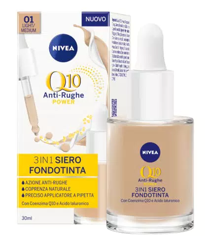 Nivea Q10 Power Anti-Rughe 3in1 Siero fondotinta 01 Light/Medium 30 ml