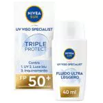 NIVEA SUN Crema Solare Triple Protection FP 50+ - Crema Viso Acido Ialuronico e Vitamina E