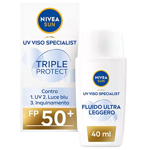 NIVEA SUN Crema Solare Triple Protection FP 50+ - Crema Viso Acido Ialuronico e Vitamina E