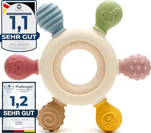OKONKN Anello Dentizione Neonato Senza BPA - Massaggiagengive per Bambini
