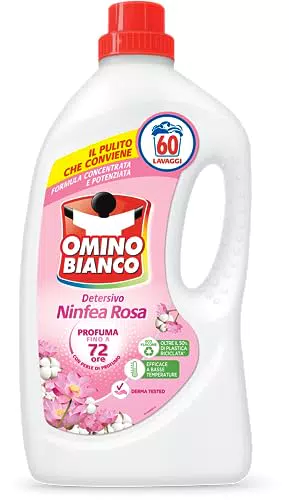 Omino Bianco Detersivo Liquido per Lavatrice con Profumo di Ninfea Rosa