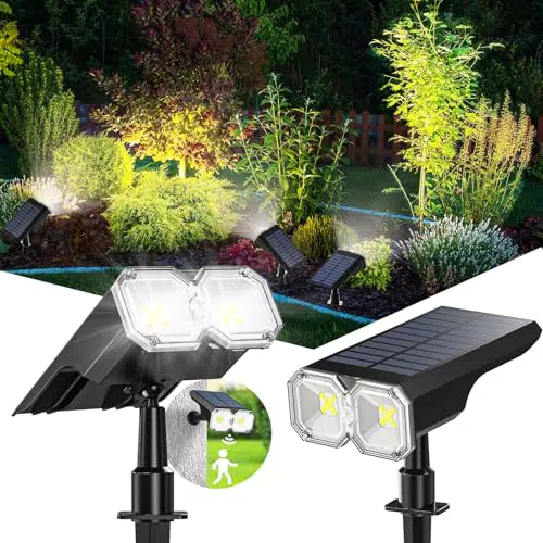 Luci Solari da Giardino Onherm: Faretto Led Esterno Solare IP65 Impermeabile, Luce a 120° - 16 LED per Vialetto Cortile Giardino