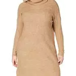 Only vestito in lana con collo alto, nero, XL