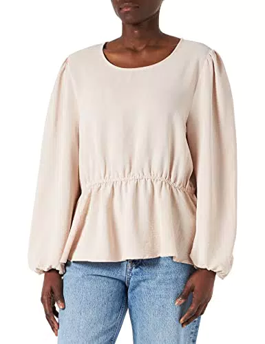 Only - T-Shirt a Manica Lunga Collo a O Femminile