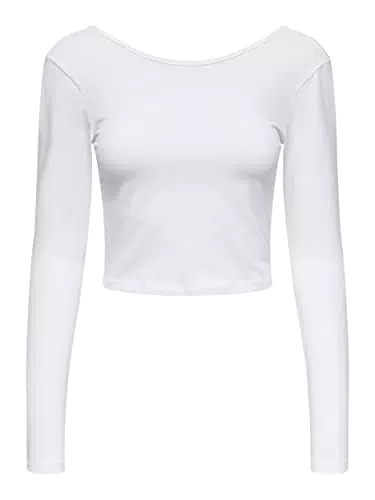ONLY Maglietta Corta da Donna Life - T-Shirt a Manica Lunga