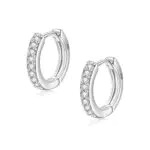 Orecchini a Cerchio in Argento Sterling con Zirconi - Ideali per Ogni Occasione