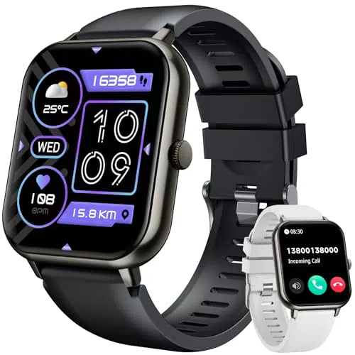 Smartwatch Fitness Orologio Smartwatch Touchscreen Rotondo Impermeabile - Chiamate Telefono Digitale Contapassi Sportivo Sanguigna Pressione
