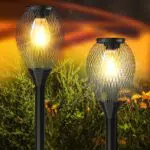 Ortiny Luci Solari da Giardino 2024 Aggiornate - Luce Bianca Calda IP65 Impermeabile auto On/Off