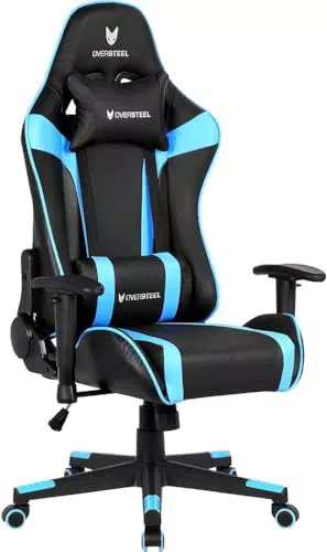 Oversteel - Sedia da Gaming Professionale in Similpelle con Braccioli Regolabili - Blu