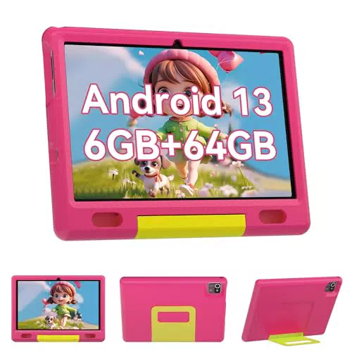 Pazhonz Tablet per Bambini Android 10,1" 6+4 GB RAM 64GB ROM con Custodia Protettiva