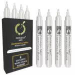 Pennarelli Gesso Liquido Bianco | Set 4 Pennarelli Cancellabili | Punta 3 mm | Per Vetro e Lavagna Nera