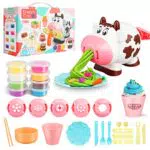 Set di Strumenti Playdough per Pasta Modellabile: Cucina Spaghetti e Gelato, Bambini 3-8 Anni