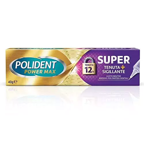 Polident Power Max, Super Tenuta + Sigillante, Adesivo per Protesi Dentale
