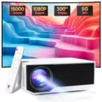 Videoproiettore Full HD 1080P con 5G WiFi e Bluetooth - Compatibile con iPhone/Android/HDMI/USB/PS5/TV Stick/PC