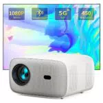 Proiettore WiFi Bluetooth 450 ANSI lumen 5G 1080P Nativo Compatibile con Altoparlante Smartphone Tablet Switch TV