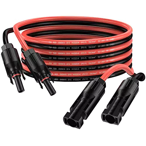 Proster Cavo di Prolunga Solare per Pannelli IP68 - Connettori Femmina e Maschio - 4mm² 12AWG - 3m