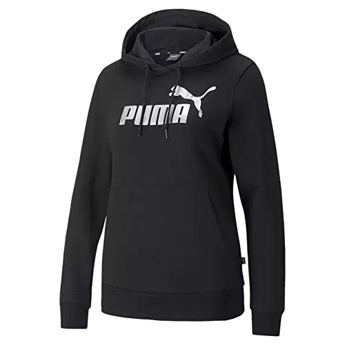 PUMA Felpa con Cappuccio Ess+ Metallic Logo Donna