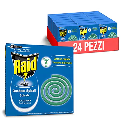 Raid Spirali Antizanzare per Esterni - Confezione da 24 Spirali