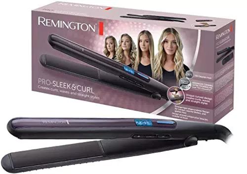 Piastra per Capelli Remington ProSleek & Curl S6505 - Rivestimento Ceramico e Tormalina